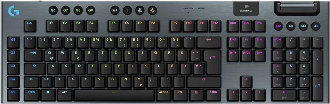 Teclado LOGITECH G915 X LIGHTSPEED (QWERTZ - Alemão - GL Tactile - LIGHTSPEED - Preto)