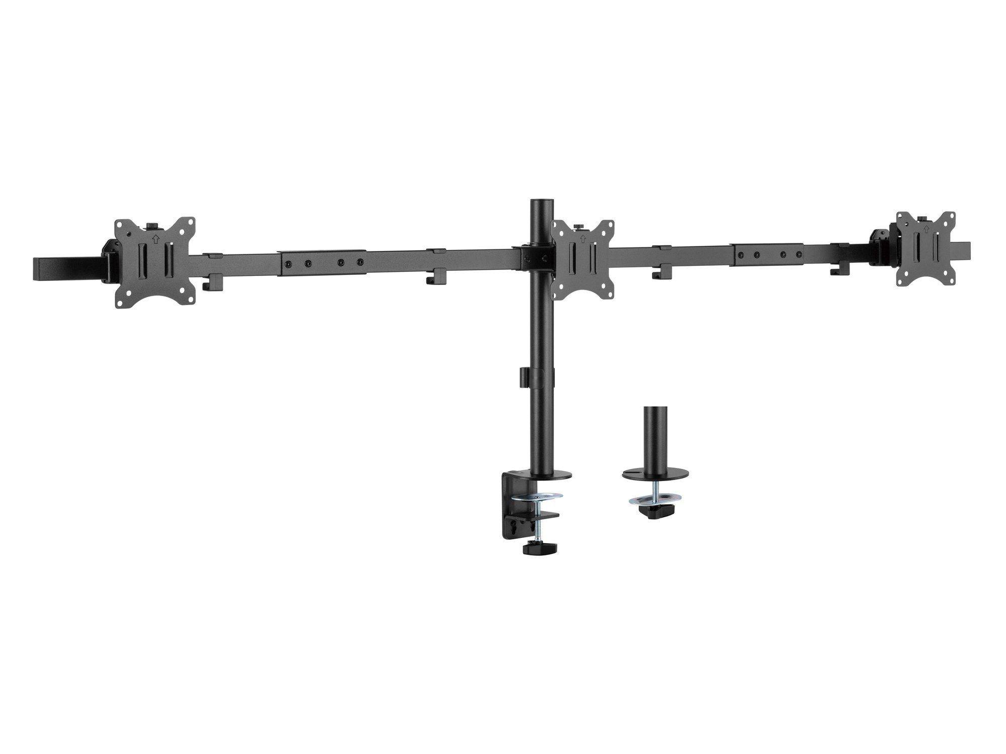 Suporte de Secretária para 3 Monitores EQUIP 650158 (17"-32" - VESA 75x75/100x100 - 7 kg por monitor - Preto)