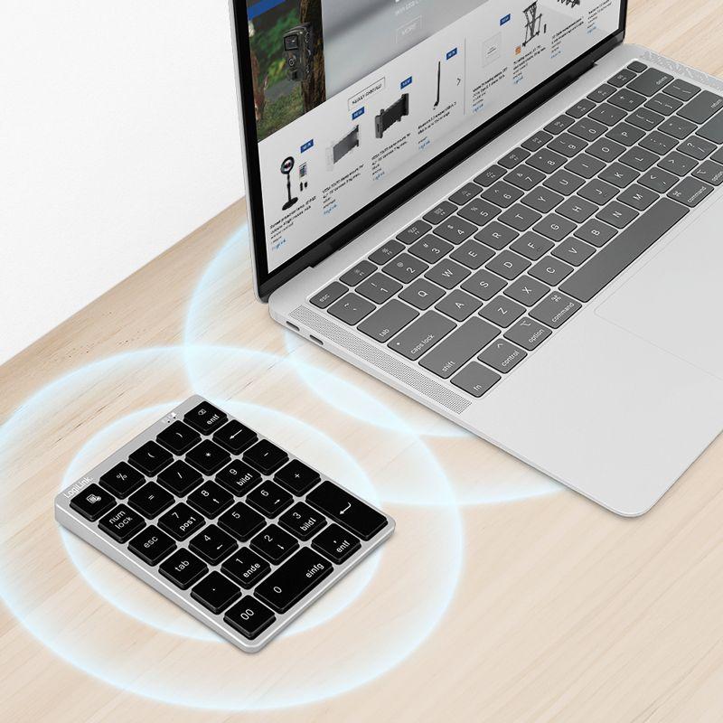Teclado LOGILINK ID0212 (Internacional - Teclas de tesoura - Bluetooth - Cinzento) — miniatura 4