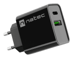Carregador de Parede NATEC RIBERA NUC-2062 (20 W - Preto)