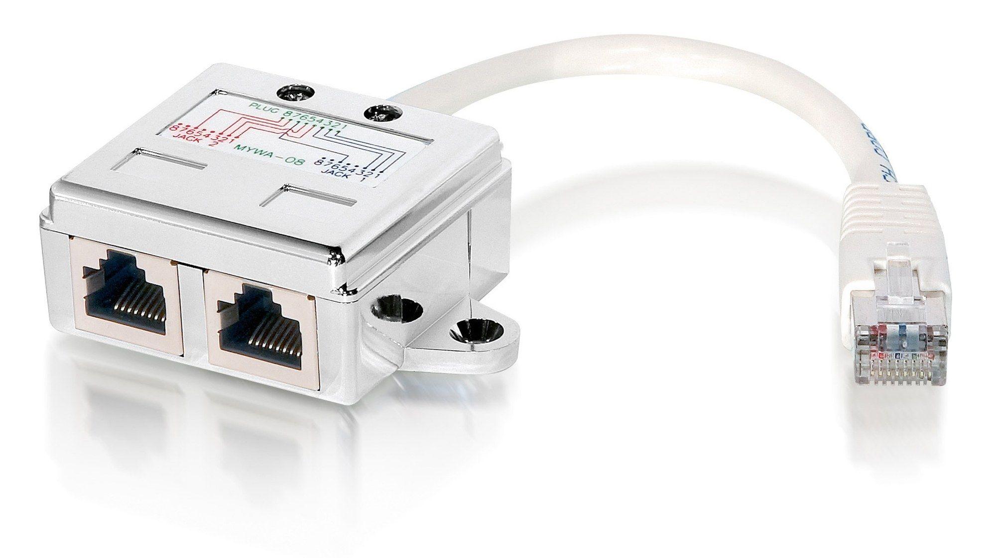 Adaptador RJ45 em T EQUIP 127603 (0,15 m - RJ-45 - Metálico e Branco)