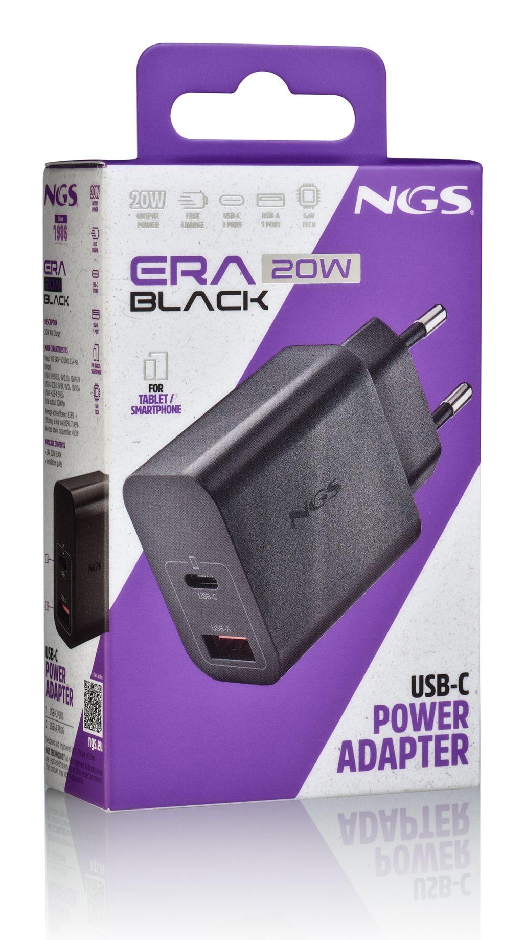 Carregador de Parede NGS ERA20WBLACK (20 W - Preto), miniatura 2