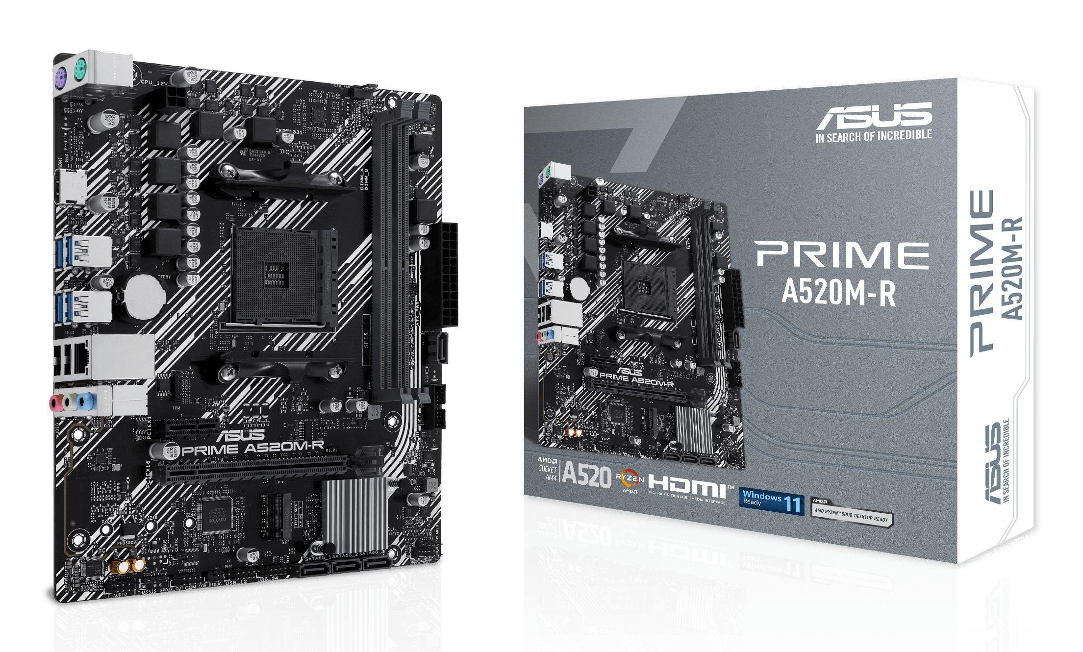 Motherboard ASUS PRIME A520M-R (AM4 - micro ATX - Duplo canal - Preto)