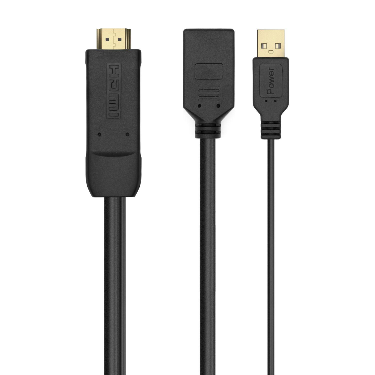 Conversor Ativo AISENS A122-0642 (0,1 m - HDMI Type A - DisplayPort + USB Type-A - Preto)