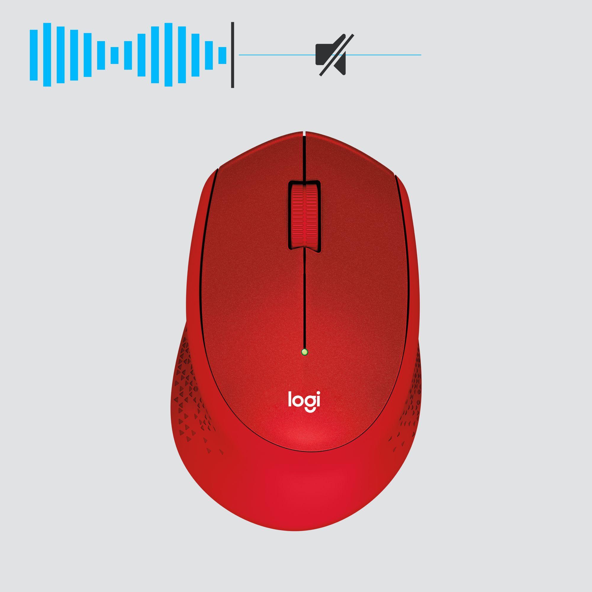 Rato LOGITECH M330 Silent Plus (Mão direita - 1000 DPI - Mecânico - Vermelho) — miniatura 6