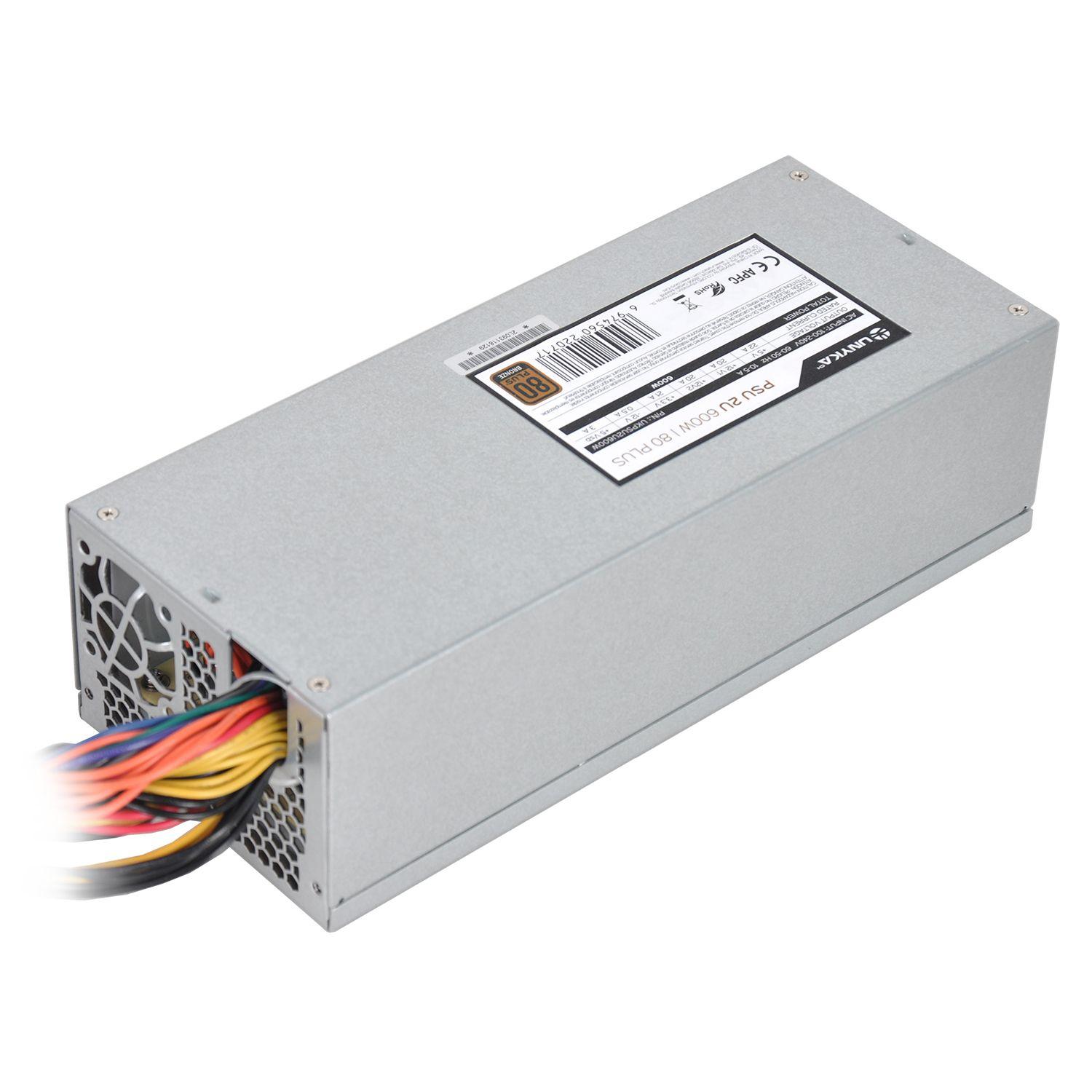 Fonte de Alimentação Flex ATX 2U UNYKACH UKPSU2U600W (2U - 600 W - 80 PLUS Bronze - Prateado), miniatura 4