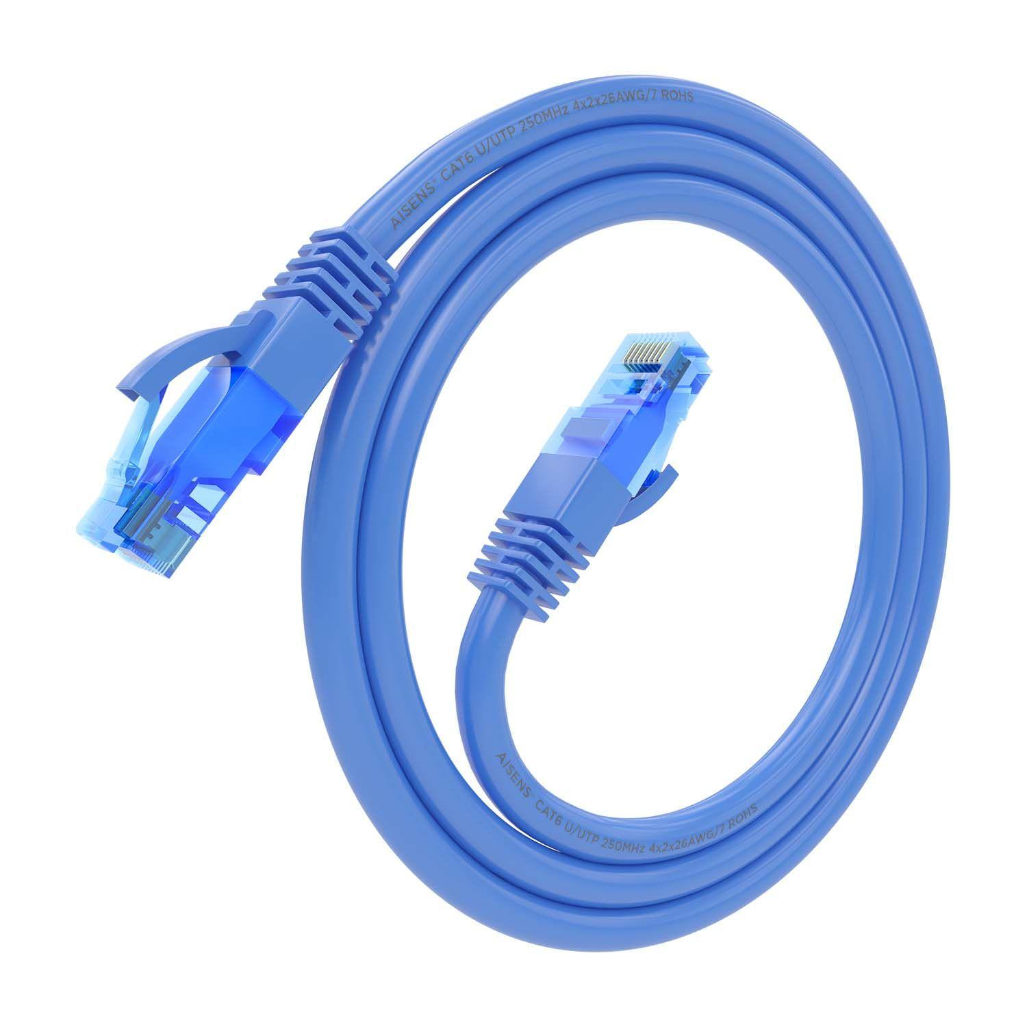 Cabo de Rede AISENS A135-0797 (0,5 m - Cat6 - RJ-45 - Azul), miniatura 2