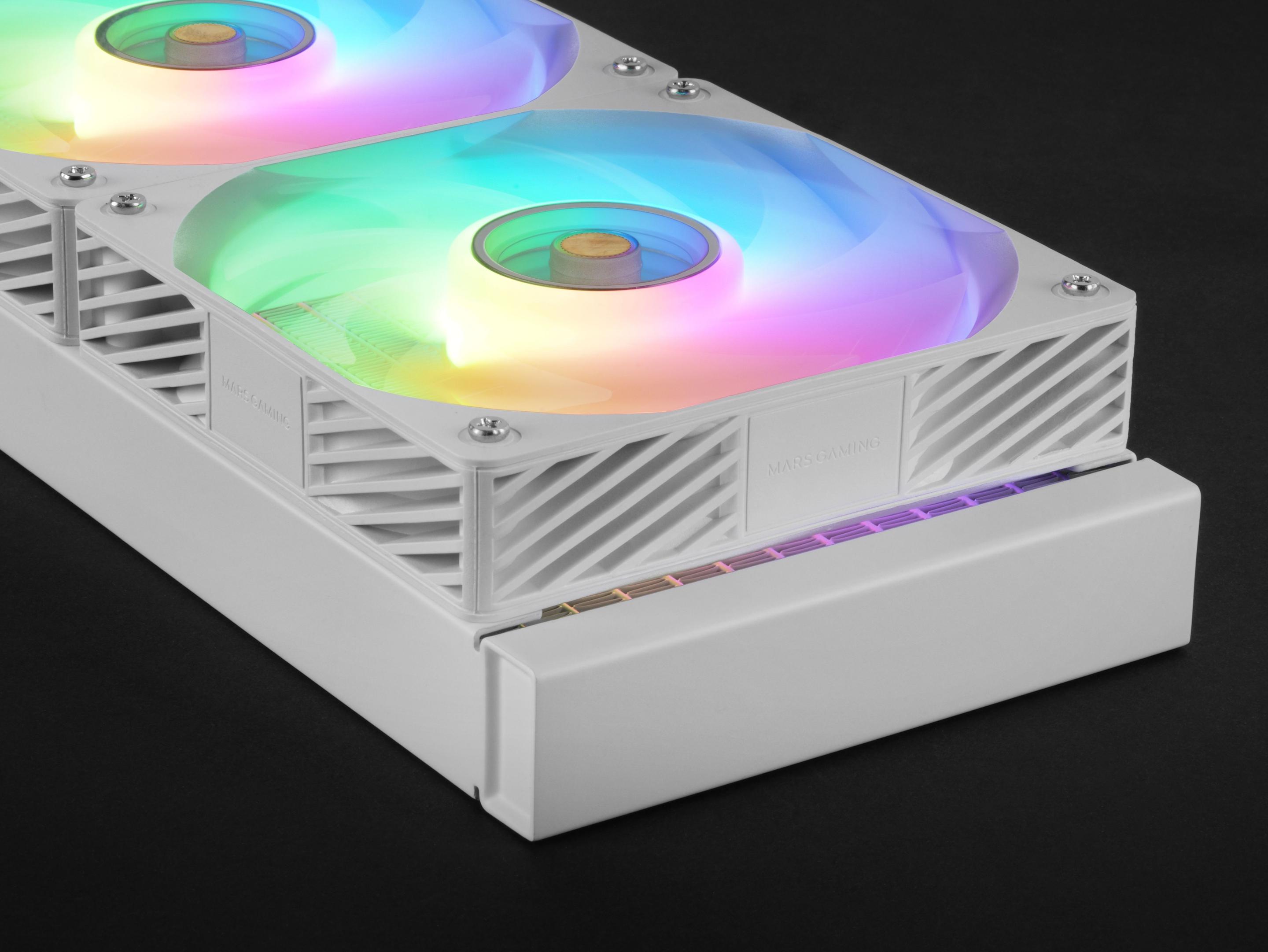 Sistema de Arrefecimento Líquido MARS GAMING MLVISIONPRO240 (120 mm - 2 ventoinhas - 2300 RPM - Branco) — miniatura 7