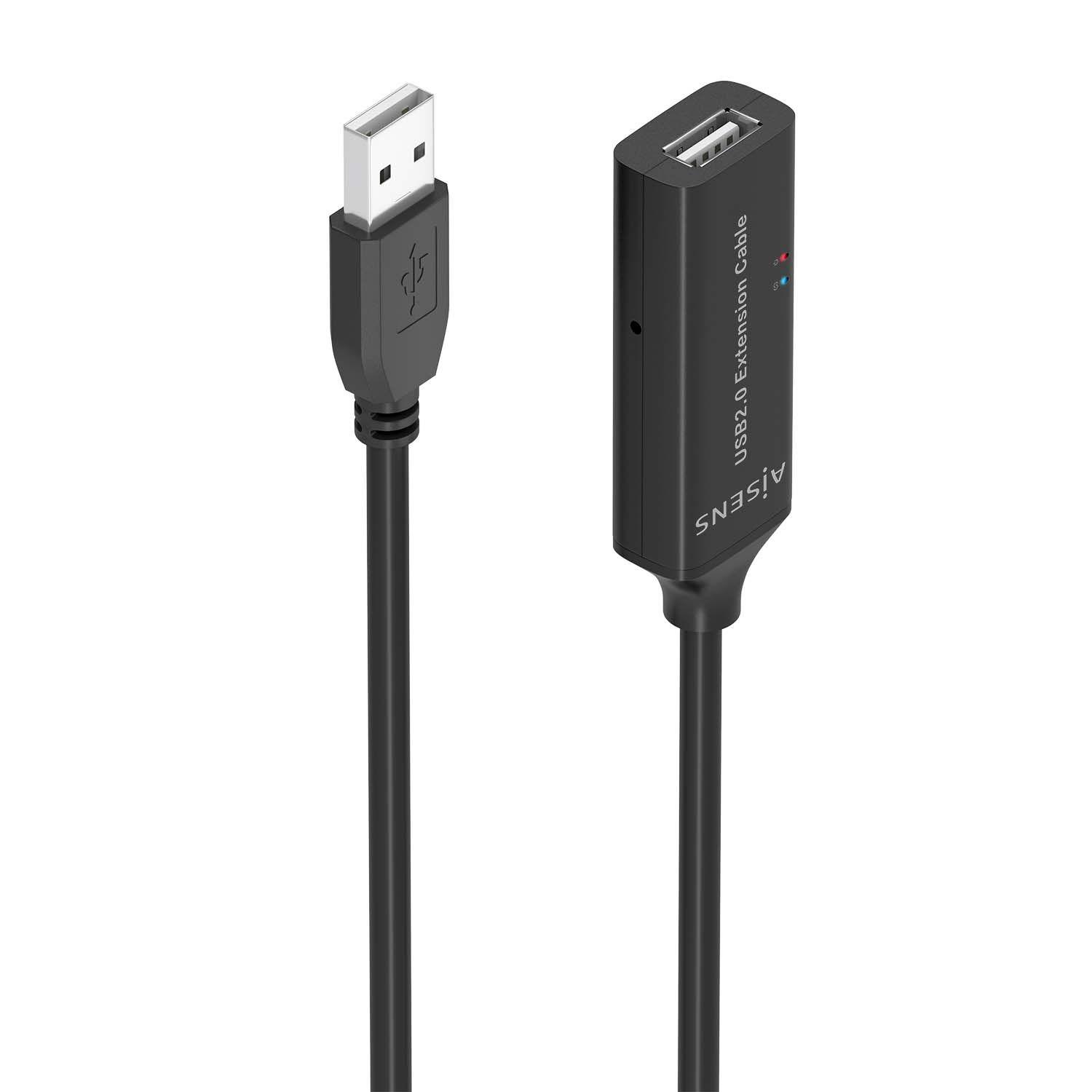 Cabo de Extensão USB AISENS A101-0916 (5 m - USB A - Preto)