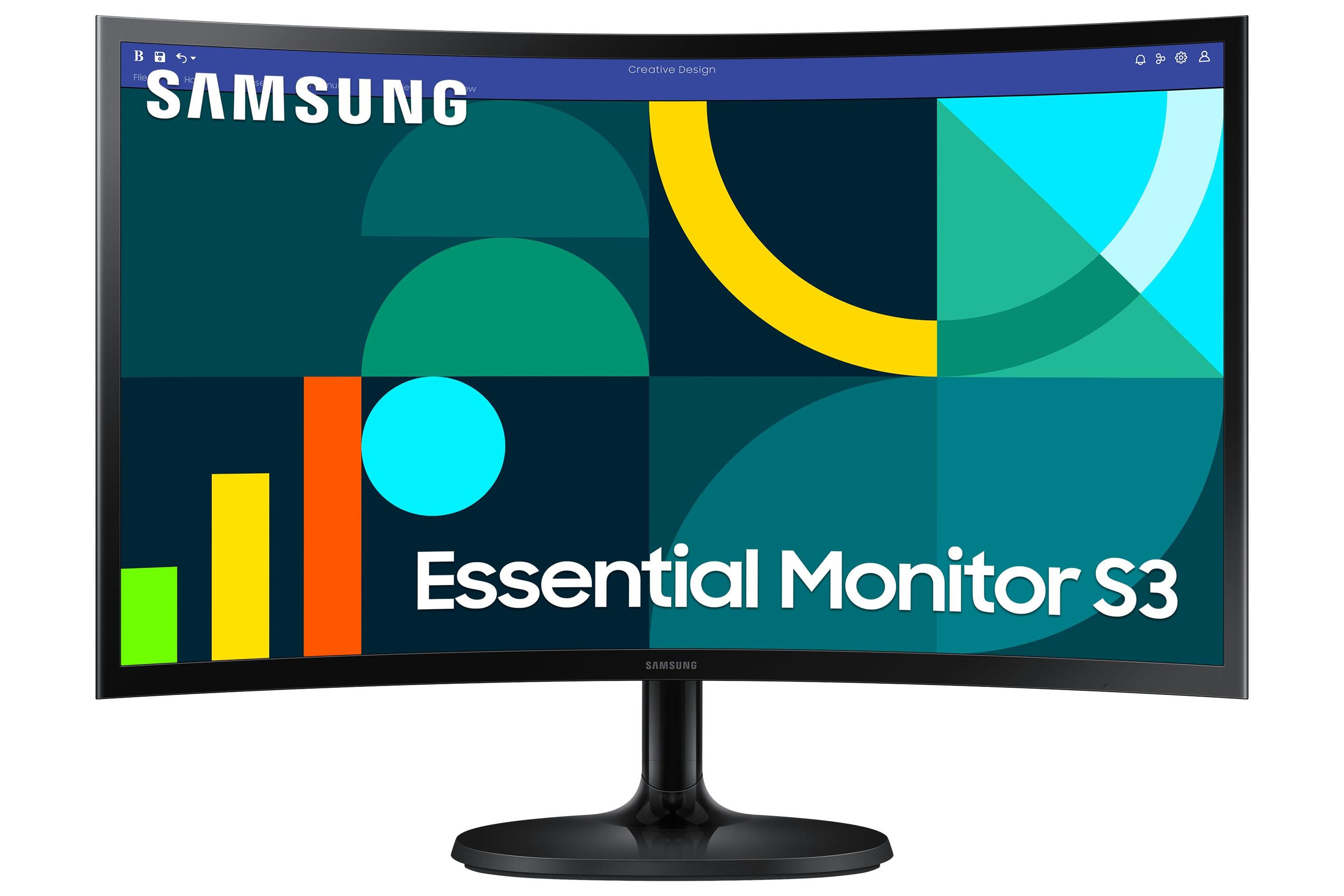 Monitor SAMSUNG Essential S3 S24D364GAU (24" - VA - 100 Hz - Preto)