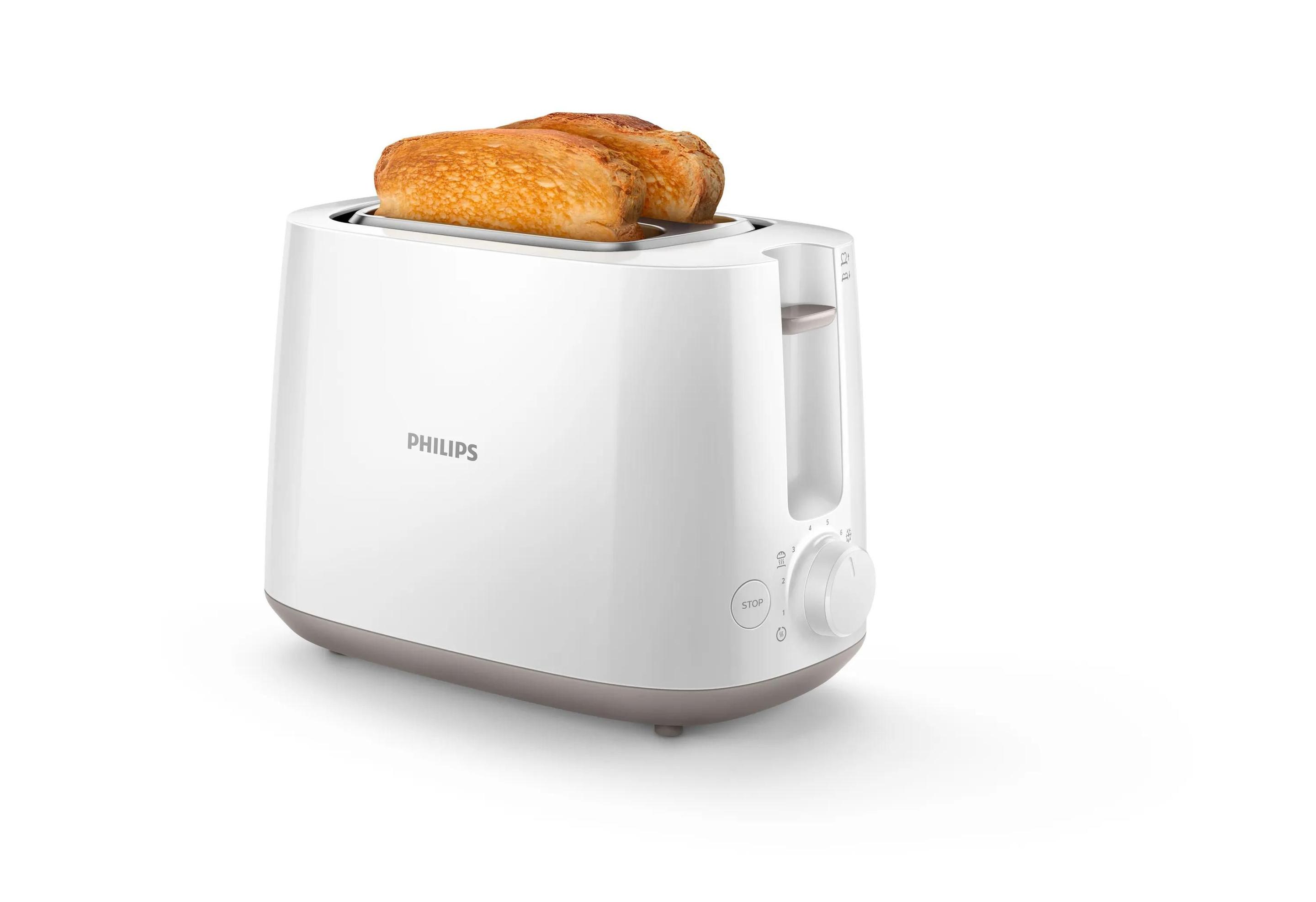 Torradeira PHILIPS Daily Collection HD2581/00 (830 W - 2 fatias - Plástico - Branco), miniatura 2