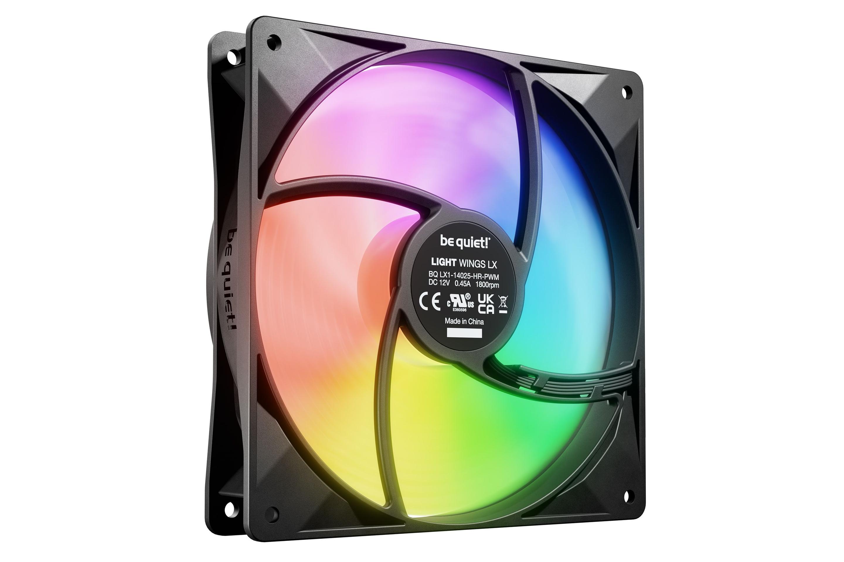 Ventoinhas BE QUIET! Light Wings LX 140mm PWM High Speed 3-Pack (5,4 W - Preto), miniatura 4