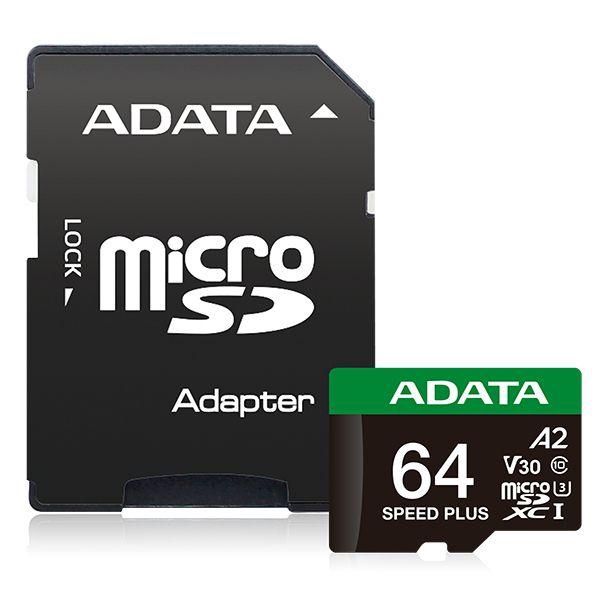 Cartão de Memória ADATA Speed Plus (64GB - Classe 10 - 160 MB/s - Preto/Verde/Branco), miniatura 2