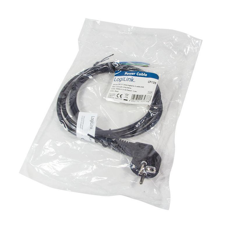 Cabo de Alimentação LOGILINK CP1092U (1,5 m - CEE 7/7 - Aberta - Preto), miniatura 3