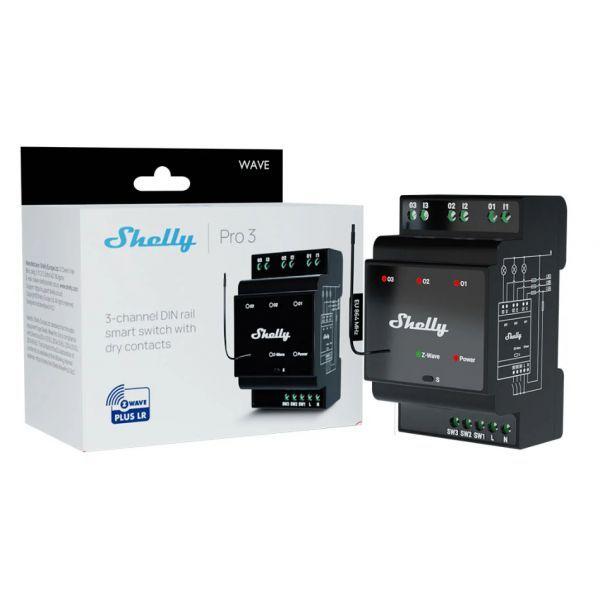Relé Inteligente SHELLY Wave Pro 3 (Plástico - Preto), miniatura 4