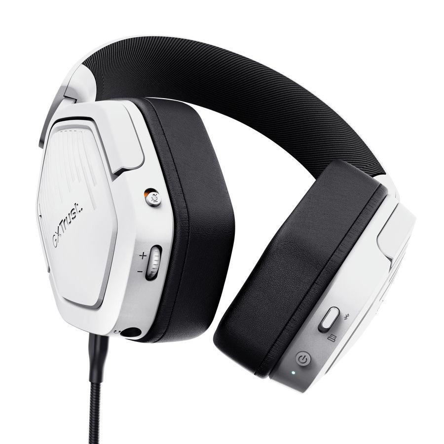 Headset Gaming TRUST GAMING GXT 493PS Carus (Binaural - Com fios e sem fios - Circum-aural - Branco), miniatura 4