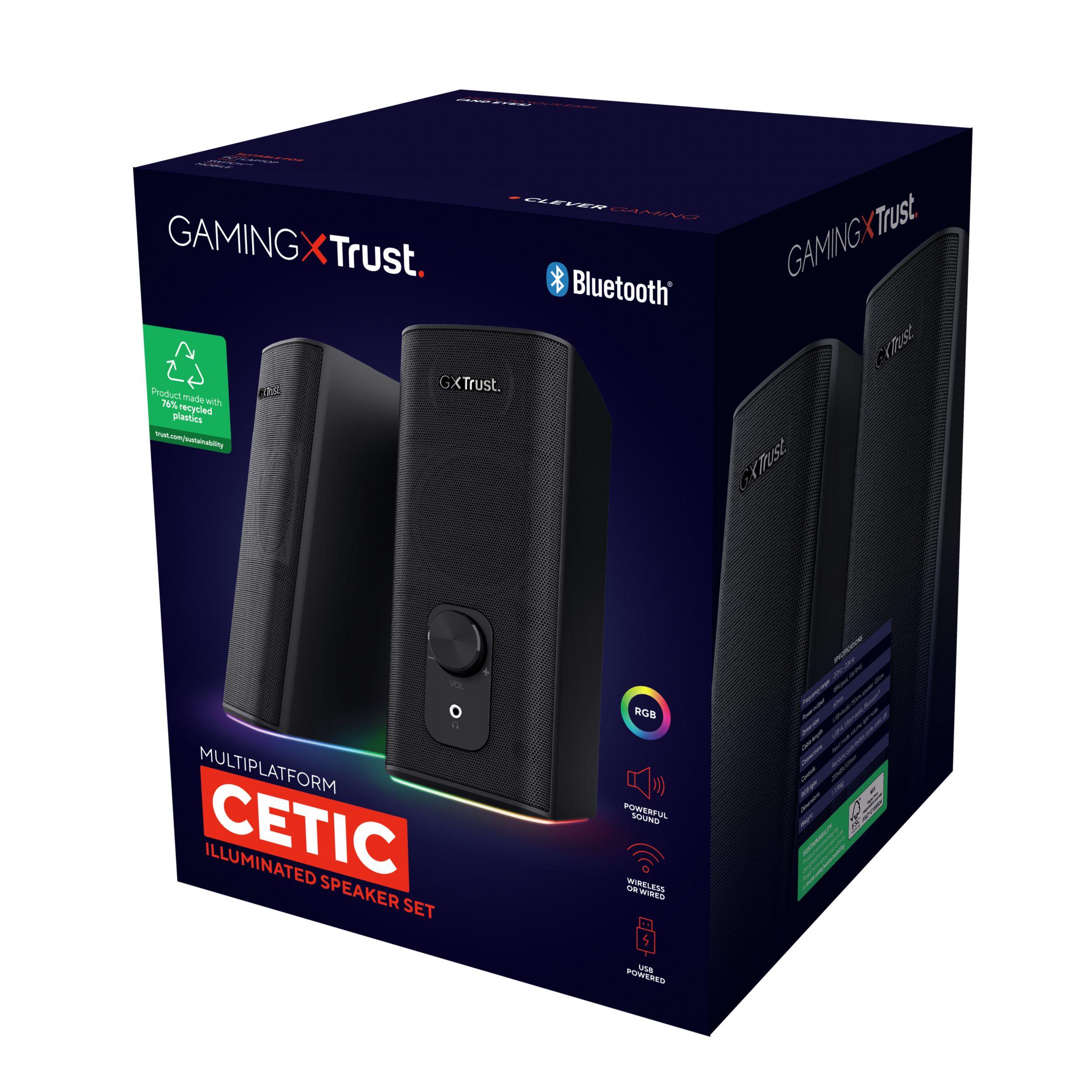 Colunas Gaming TRUST GXT 612 Cetic (Com fios e sem fios - 18 W - 2.0 canais - Preto), miniatura 5