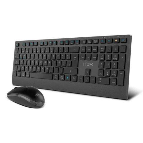 Conjunto de Teclado e Rato NOX Lite Duo (Espanhol - Tamanho completo - RF sem fios + Bluetooth - Preto)