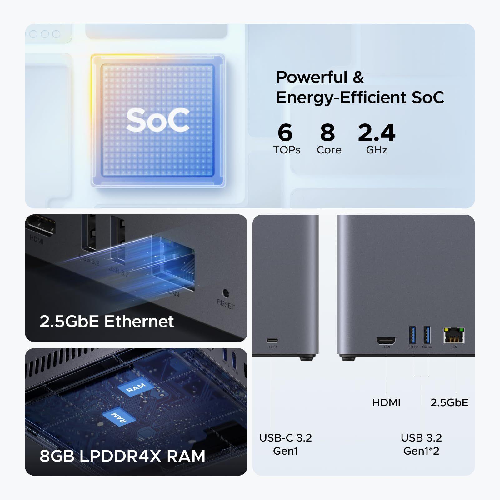 NAS UGREEN NASync DH4300 Plus (SATA - 8 GB - 4 baias - Cinzento) — miniatura 9