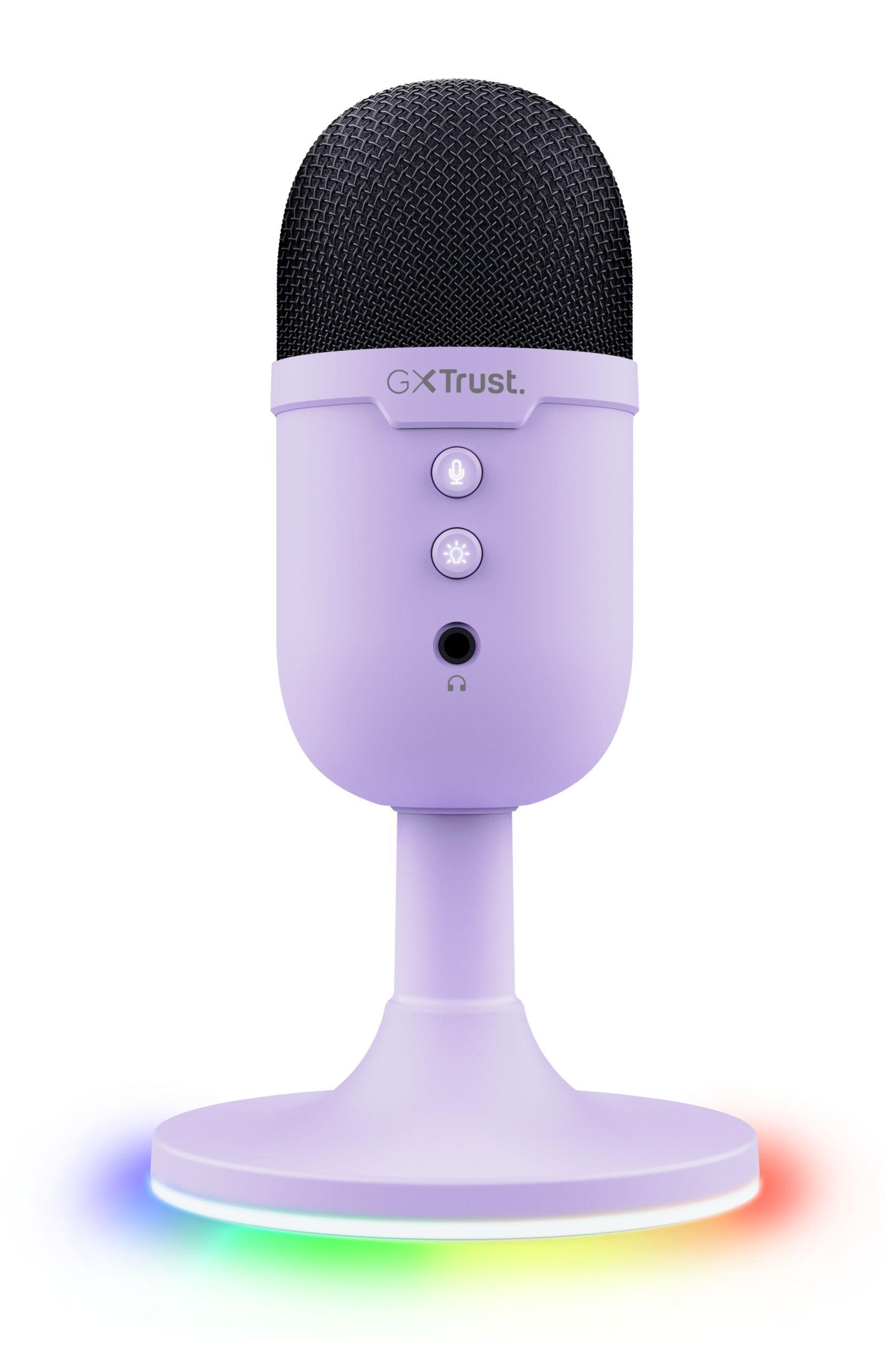 Microfone TRUST GXT 234P Yunix RGB (Microfone de mesa - Com fios - USB/3.5 mm - Roxo) — miniatura 3