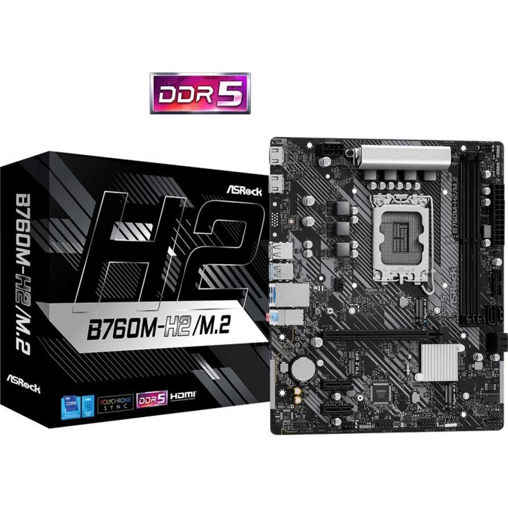 Motherboard ASROCK B760M-H2/M.2 (LGA 1700 - Micro-ATX - 2x DDR5)