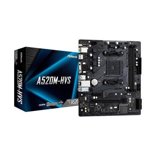 Motherboard ASROCK A520M-HVS (AM4 - micro ATX - Radeon Vega - Preto)