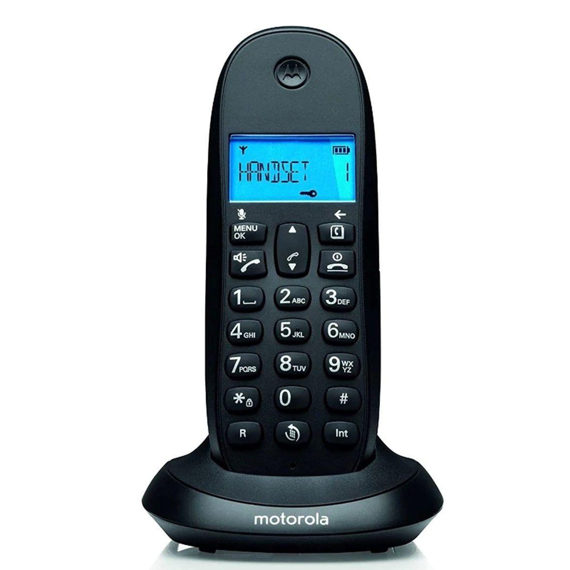 Telefone Fixo Sem Fios MOTOROLA C1001CB+ (Preto)