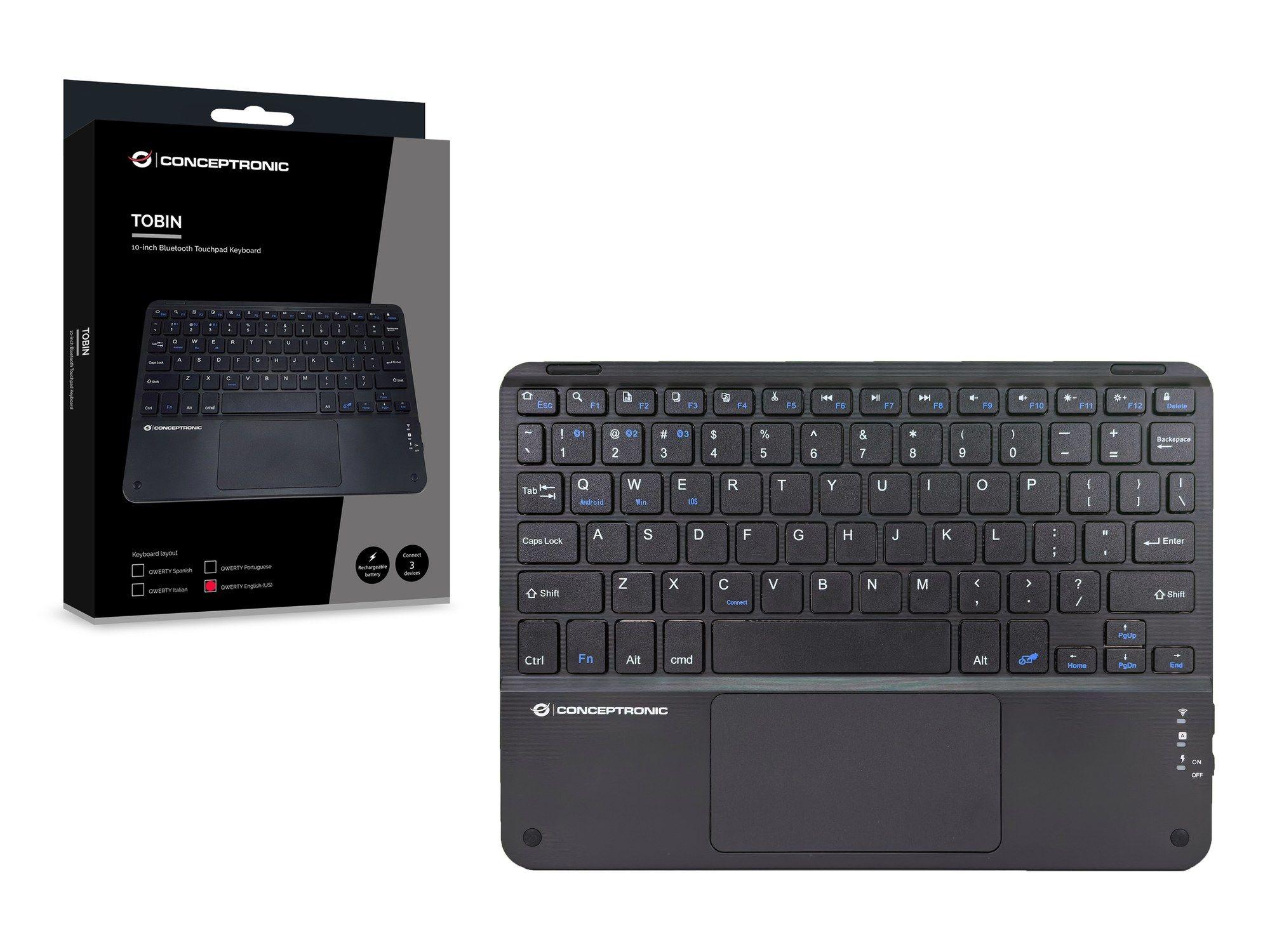 Teclado CONCEPTRONIC TOBIN01BUS (Inglês - Bluetooth - Sem fios - Preto), miniatura 5