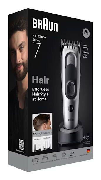 Máquina de Cortar Cabelo BRAUN HC7590 (Preto e Prateado), miniatura 2