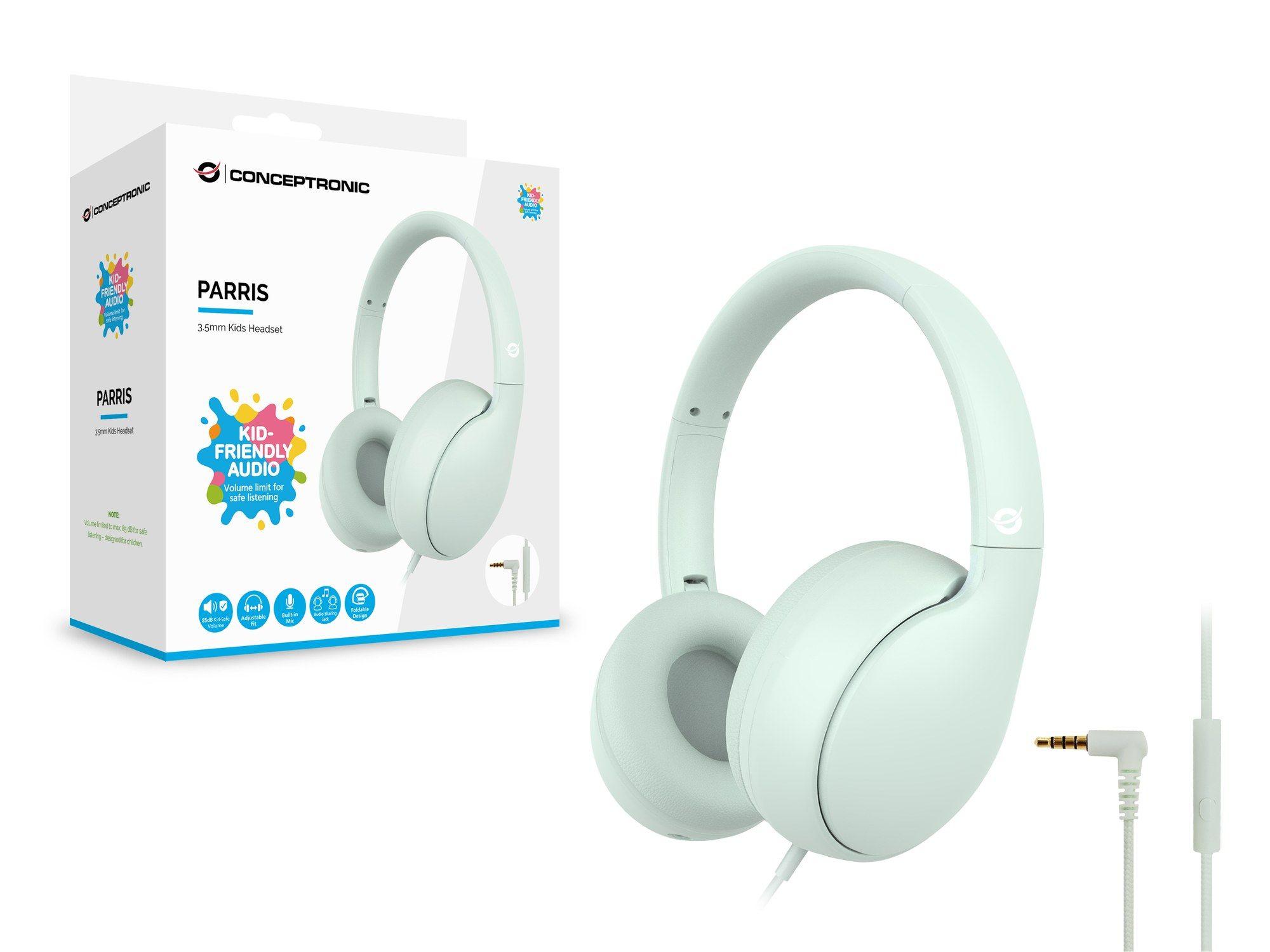 Auscultadores CONCEPTRONIC PARRIS04GT (Binaural - Com fios - Circum-aural - Verde claro), miniatura 3