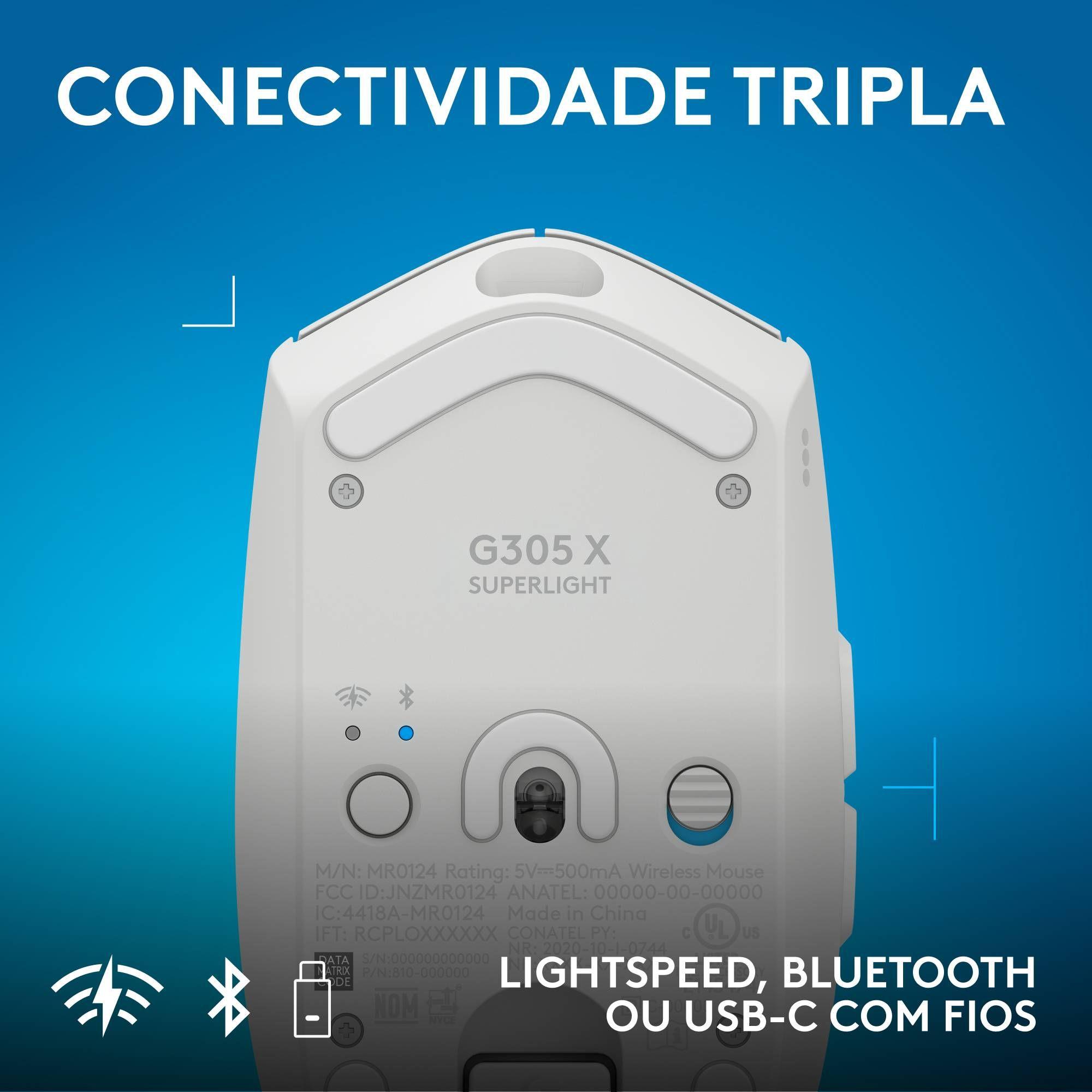 Rato LOGITECH G305 X SUPERLIGHT (Mão direita - 44000 DPI - Ótico - Branco) — miniatura 5