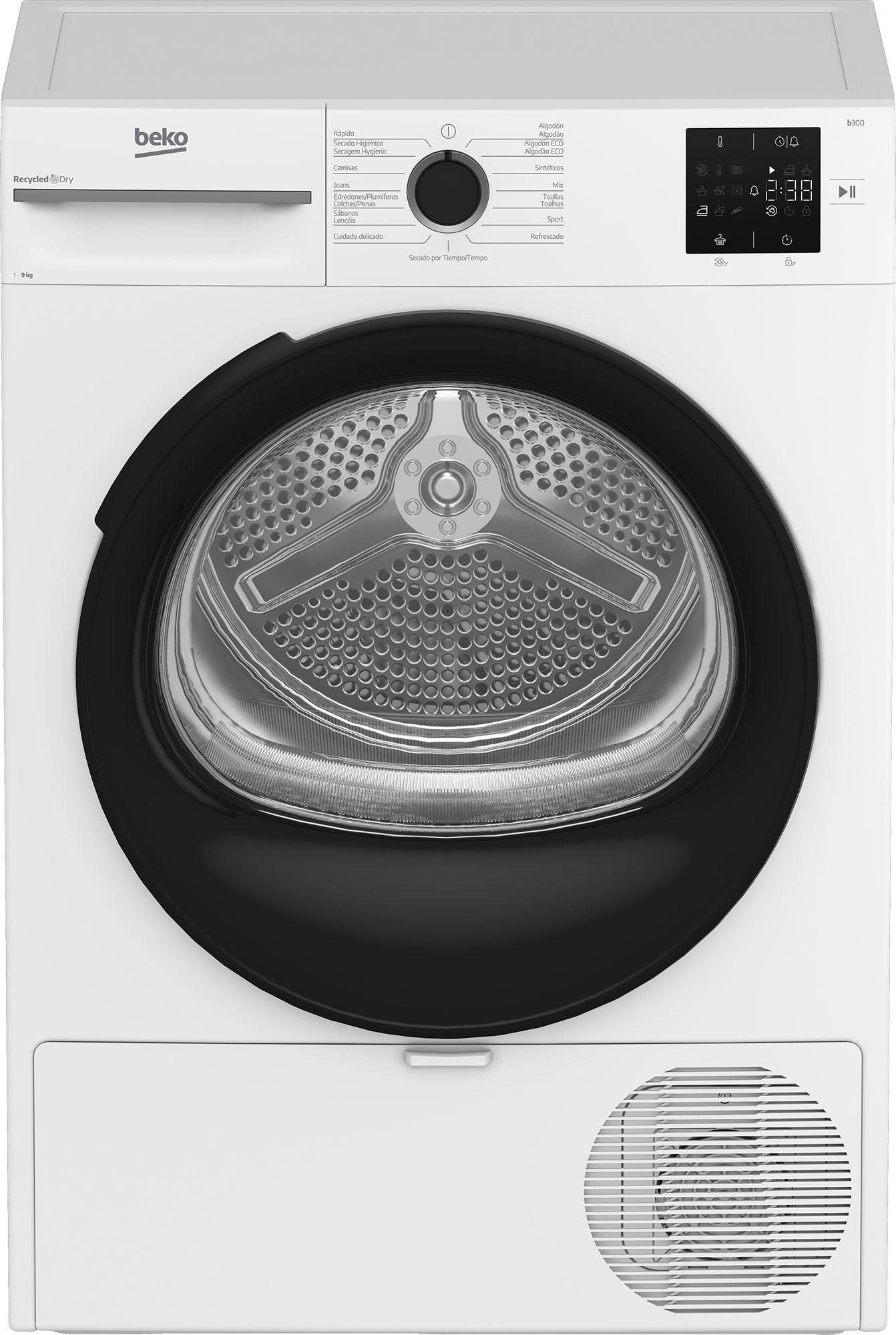 Máquina de Secar Roupa Independente BEKO BM3T39220WB (9 kg - Bomba de calor - Direita - Branco)