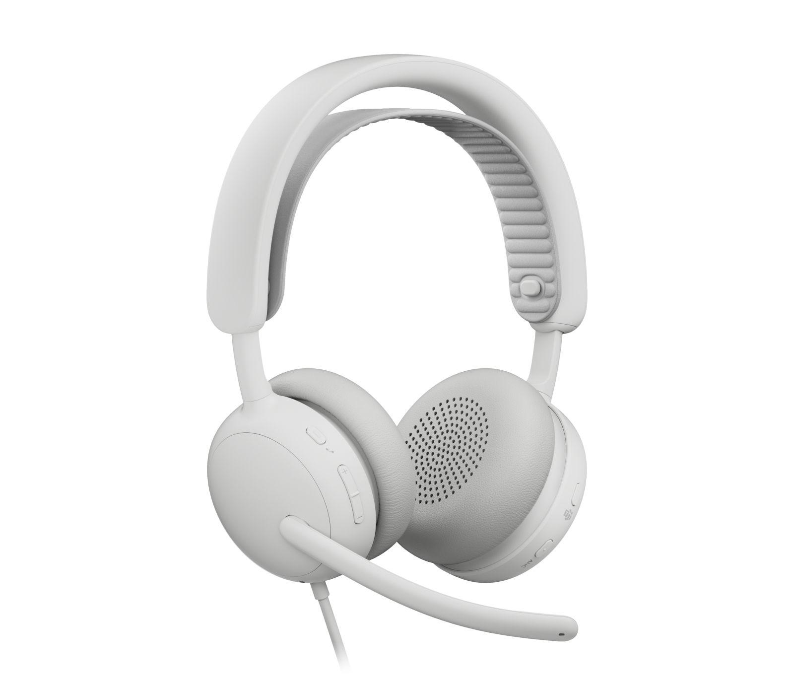 Headset LOGITECH Zone Wired 2 for Business (Binaural - Com fios - Supra-aural - Branco), miniatura 3