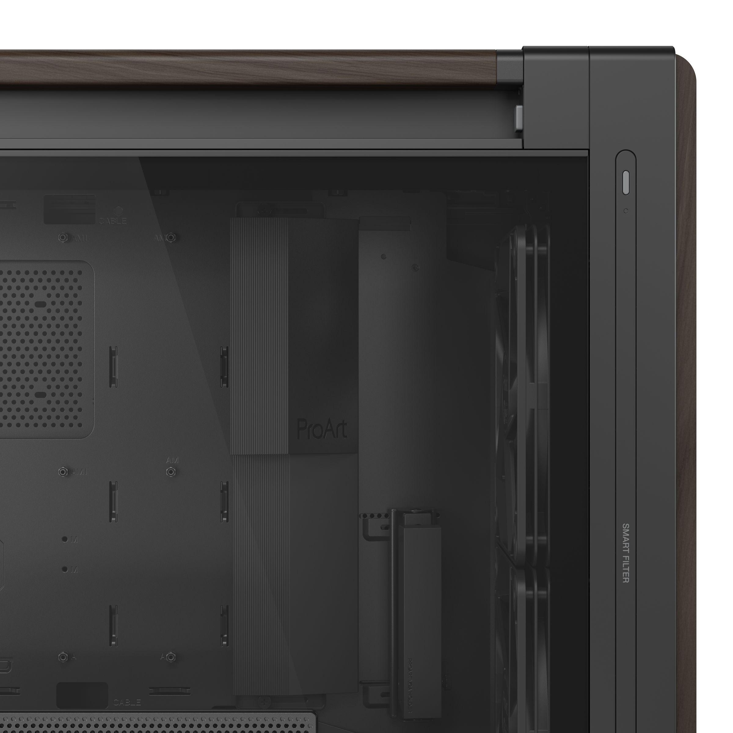 Caixa de Computador ASUS ProArt PA602 Walnut Wood TG Modern (Midi Tower - Metal, Madeira - 18,5 cm - Preto/Madeira) — miniatura 11