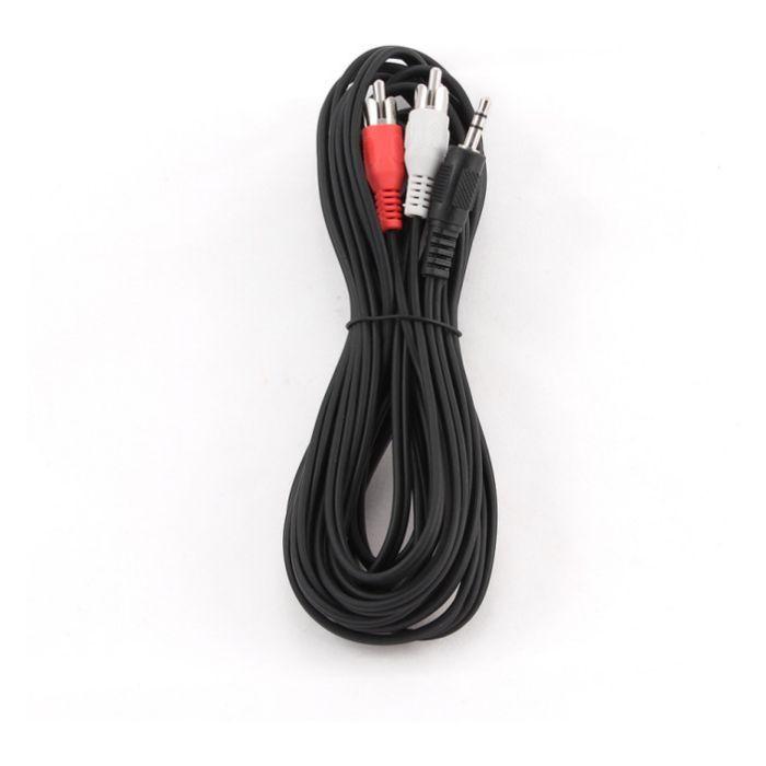 Cabo de Áudio GEMBIRD CCA-458-2.5M (2,5 m - 2x RCA - Jack de 3,5 mm - Preto) — miniatura 3