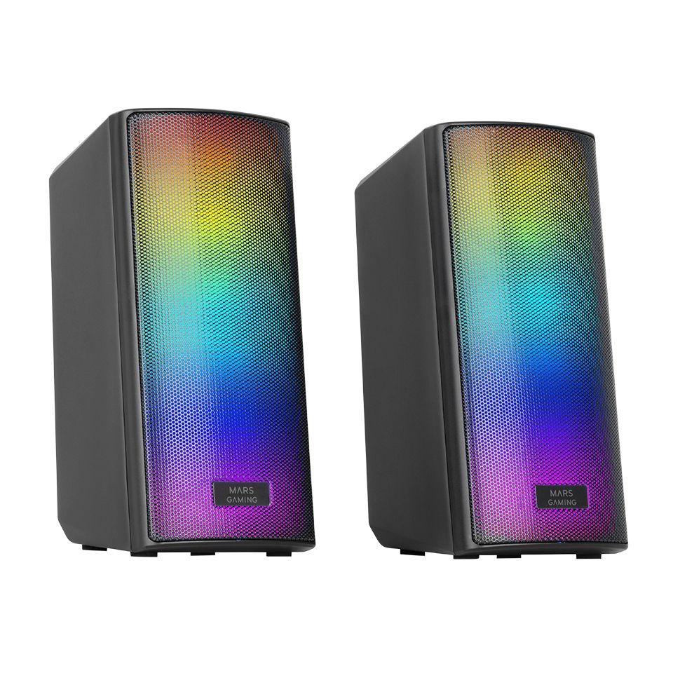 Colunas Portáteis MARS GAMING MSRGB2 (15 W - Com fios e sem fios - Preto)