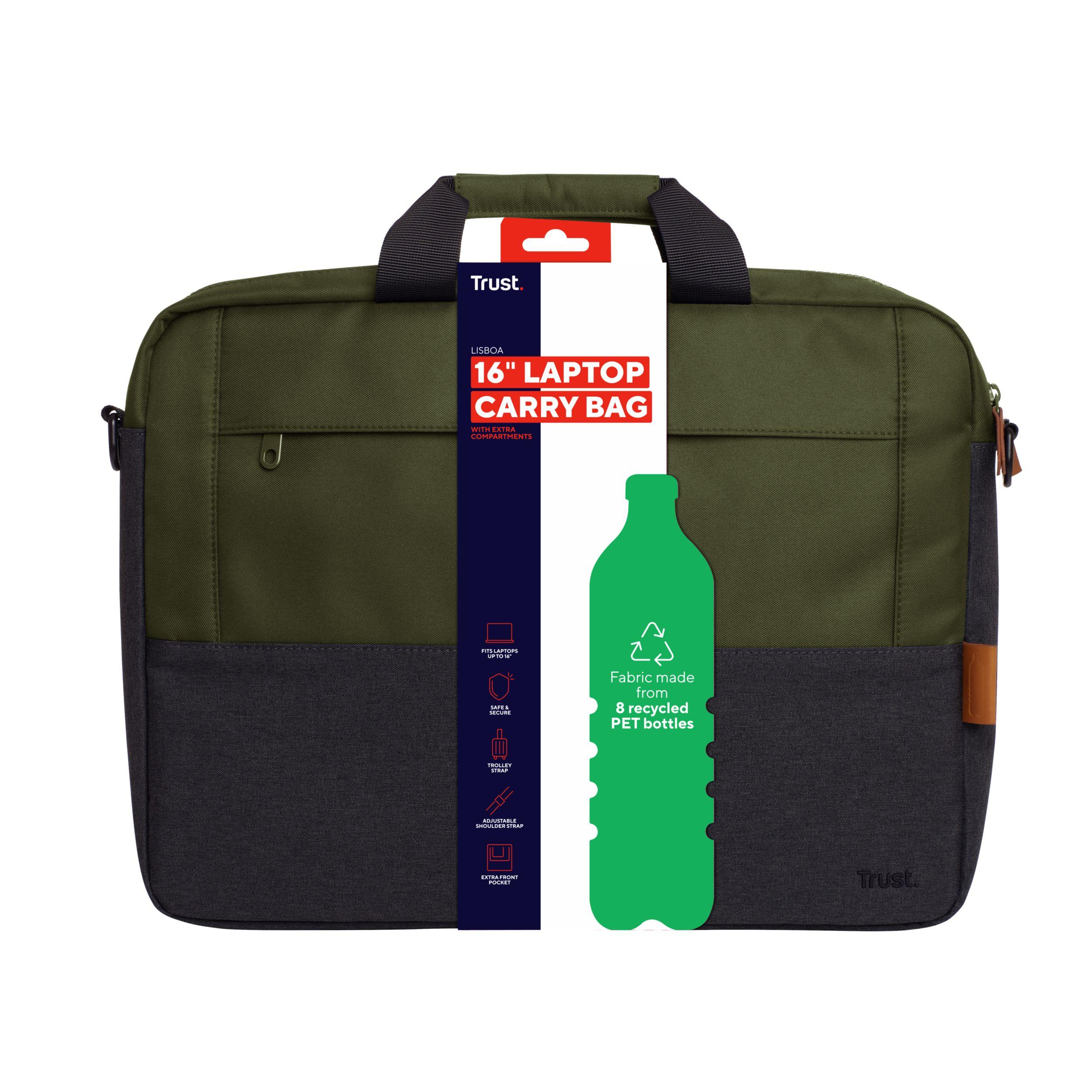 Pasta para Portátil TRUST Lisboa (16" - 21 l - Poliéster - Verde), miniatura 7