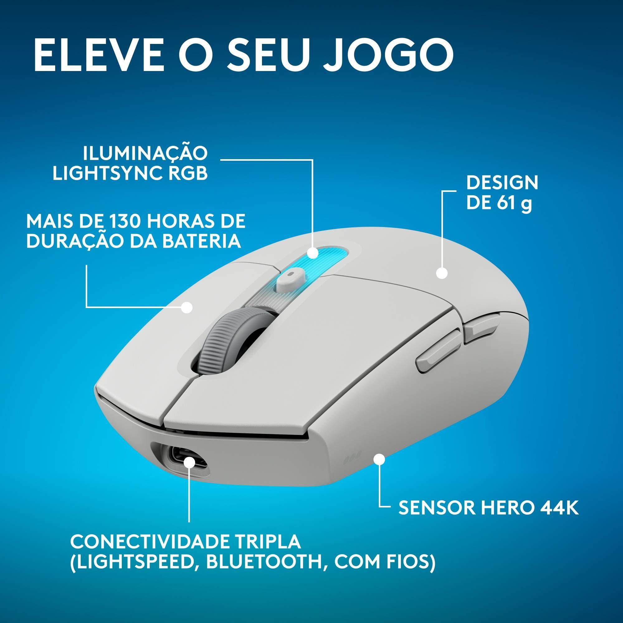 Rato LOGITECH G305 X SUPERLIGHT (Mão direita - 44000 DPI - Ótico - Branco) — miniatura 2