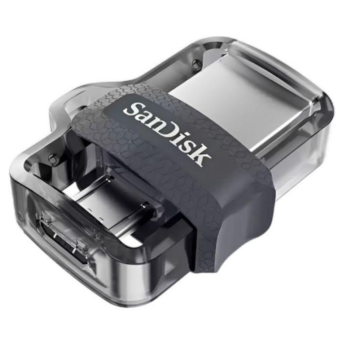 Pen USB SANDISK Ultra Dual Drive m3 SDDD3-256G-G46 (Deslizante - USB Type-A / Micro-USB - USB 3.2 Gen 1 - Preto, Prateado e Transparente), miniatura 2