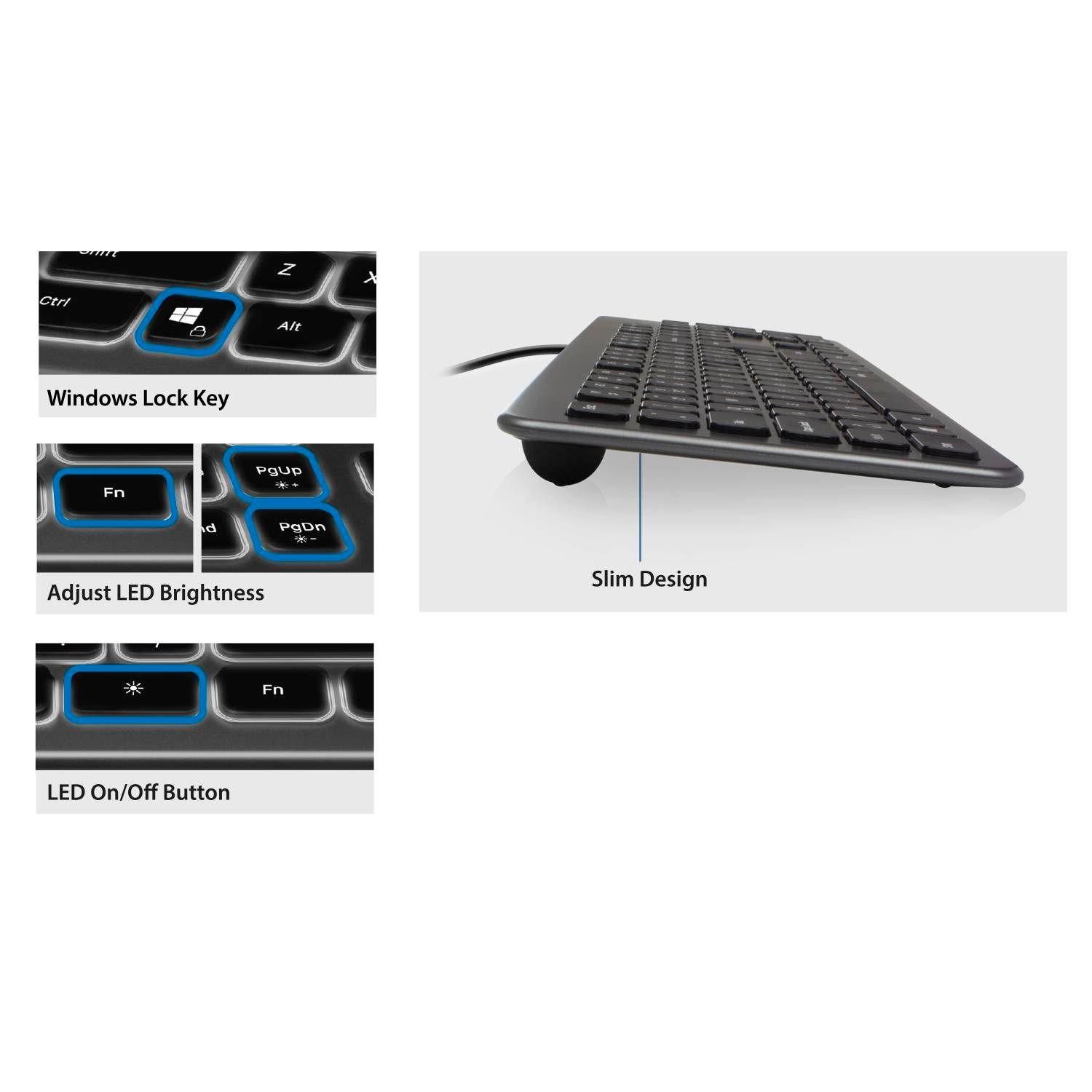 Teclado EWENT EW3270 (Português - Teclas tesoura - Tamanho completo - Preto), miniatura 4