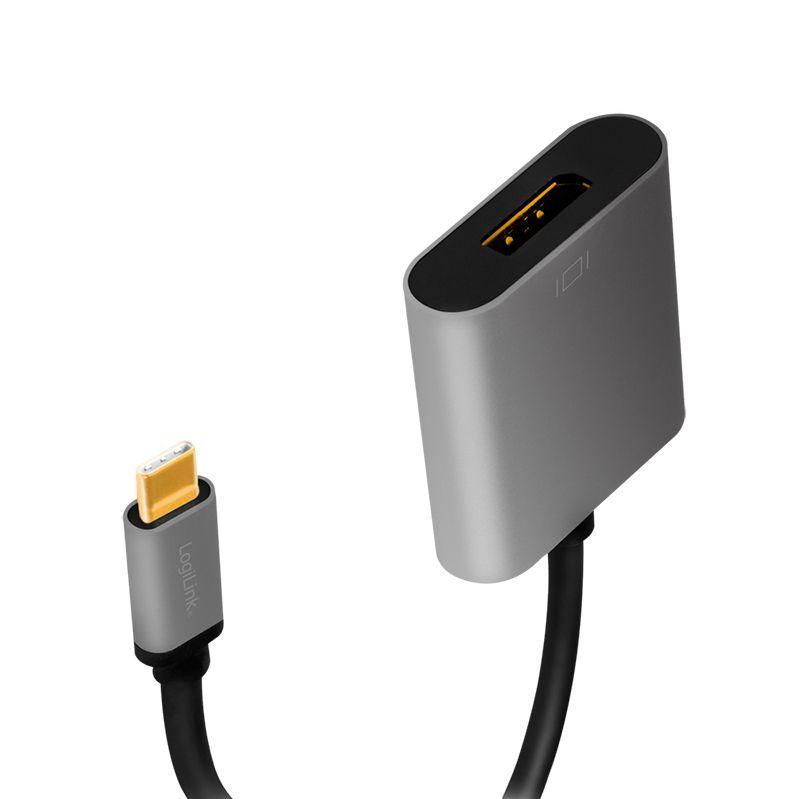 Adaptador USB-C para DisplayPort LOGILINK CUA0102 (0,15 m - USB 3.2 Gen 1 Type-C - DisplayPort - Preto), miniatura 2