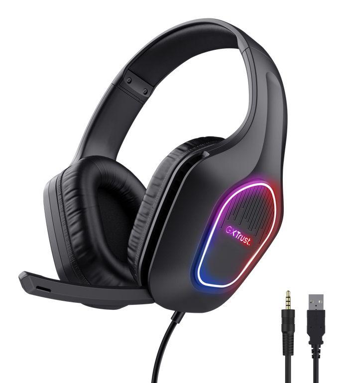 Headset Gaming TRUST GAMING GXT 416 Zirox (Binaural - Com fios - Supra-aural - Preto), miniatura 2
