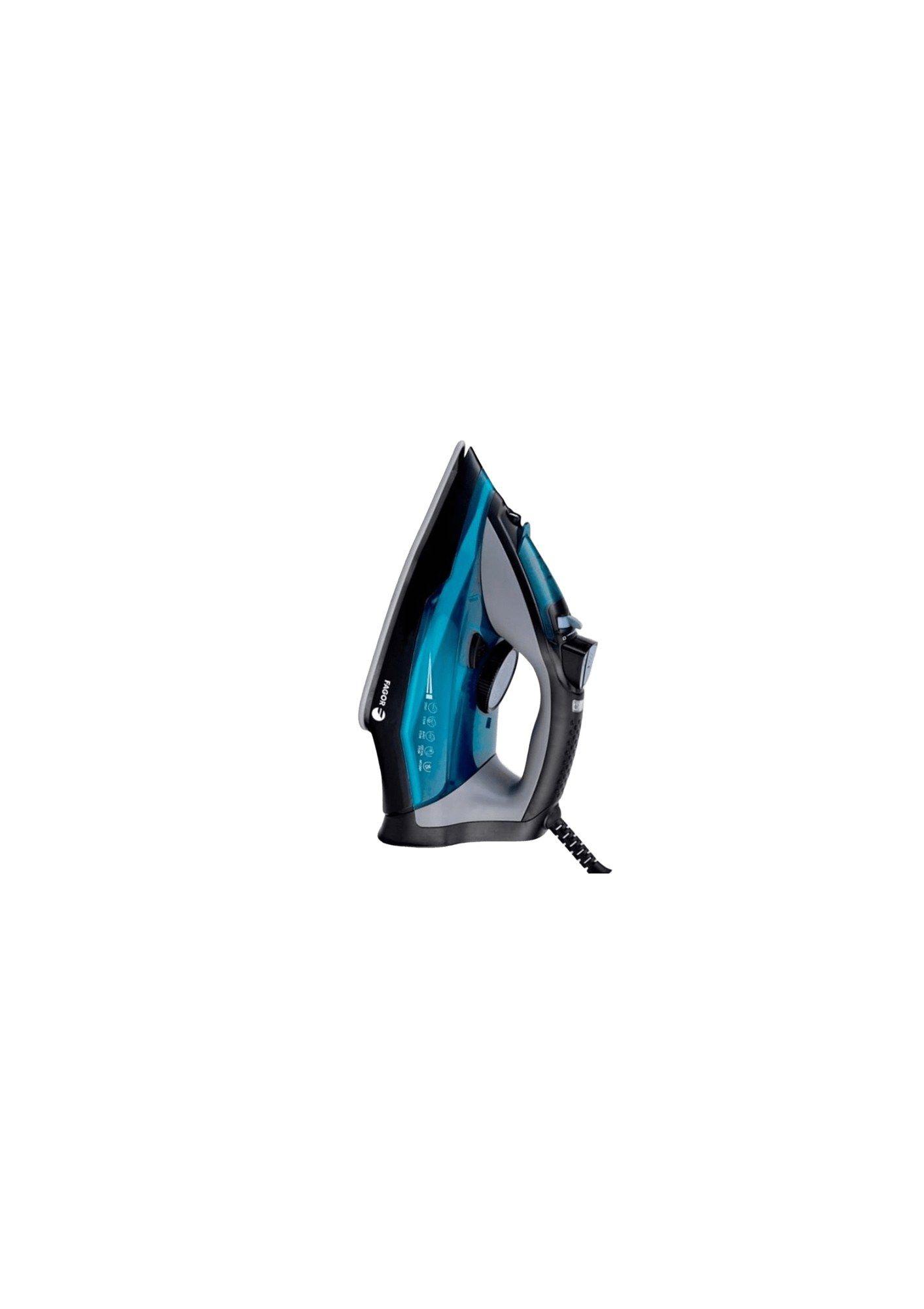 Ferro de Engomar FAGOR Comforta Swell (2200 W - 0,35 l - Base de cerâmica - Preto/Azul/Cinzento)
