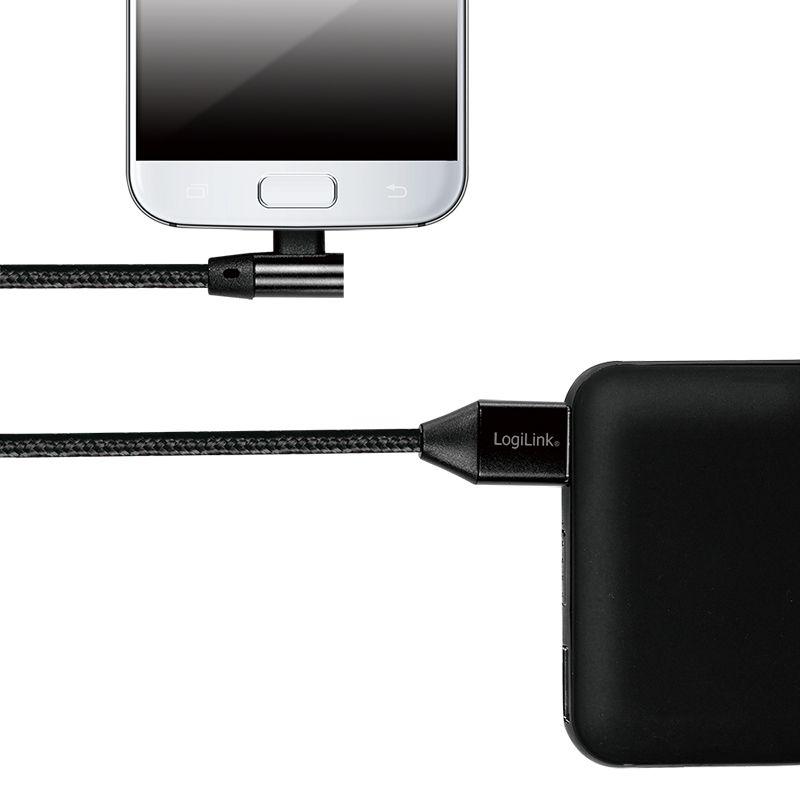 Cabo USB LOGILINK CU0142 (0,3 m - USB A - Micro-USB B - Preto) — miniatura 3