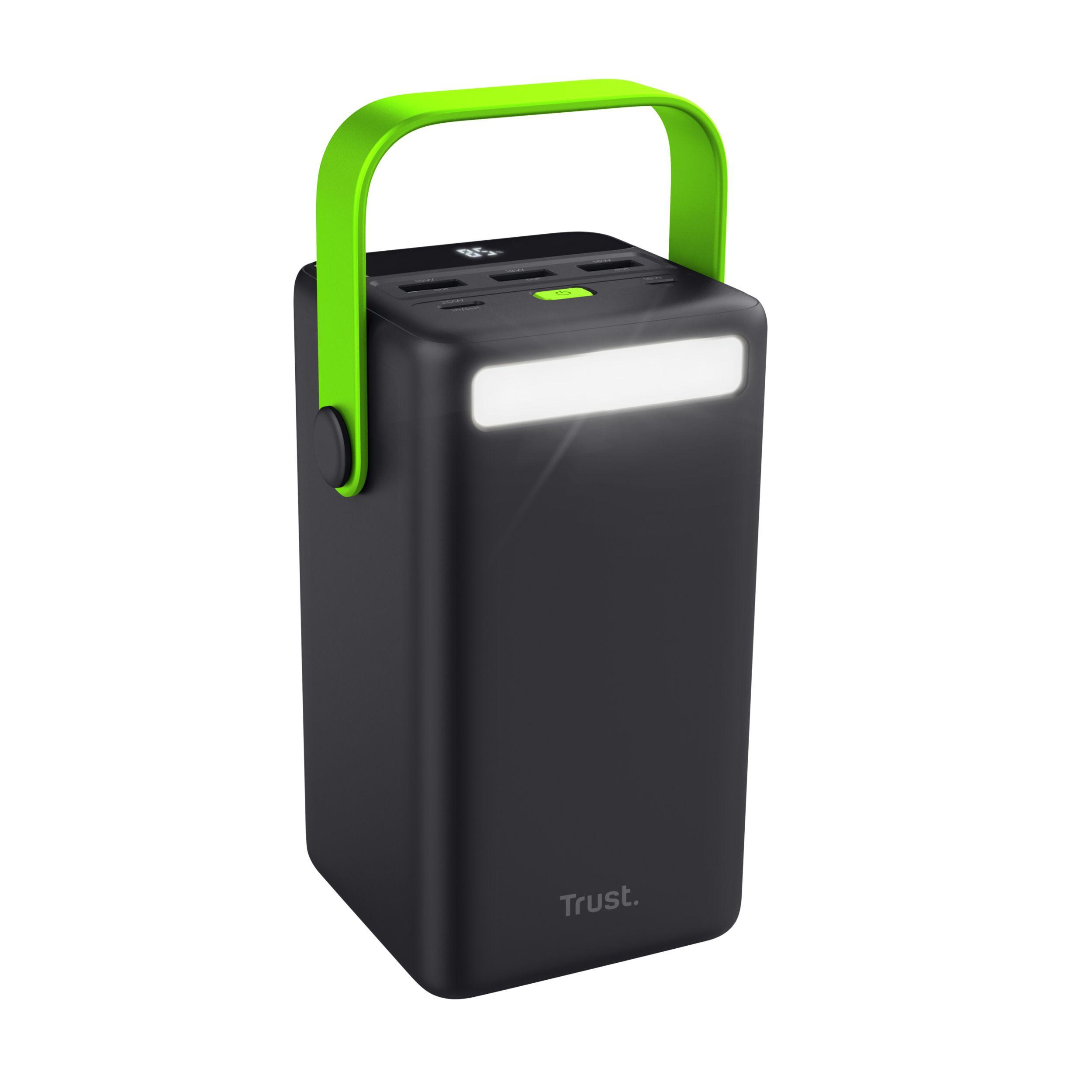 Bateria Externa TRUST Redoh XXL (50000 mAh - 185 Wh - Micro-USB + USB Type-C - Preto e Verde)