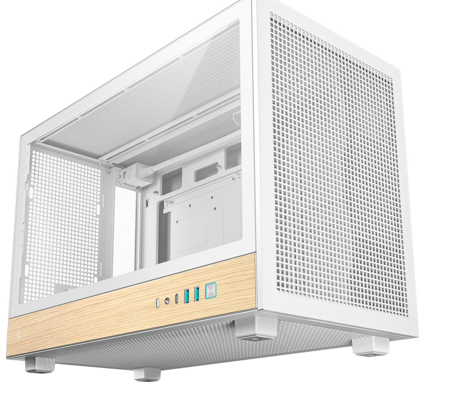 Caixa Semi-Torre Micro-ATX DEEPCOOL CH260 WOOD WH (Mini-ITX, Micro ATX - PC - 17,4 cm - Branco e Madeira) — miniatura 2