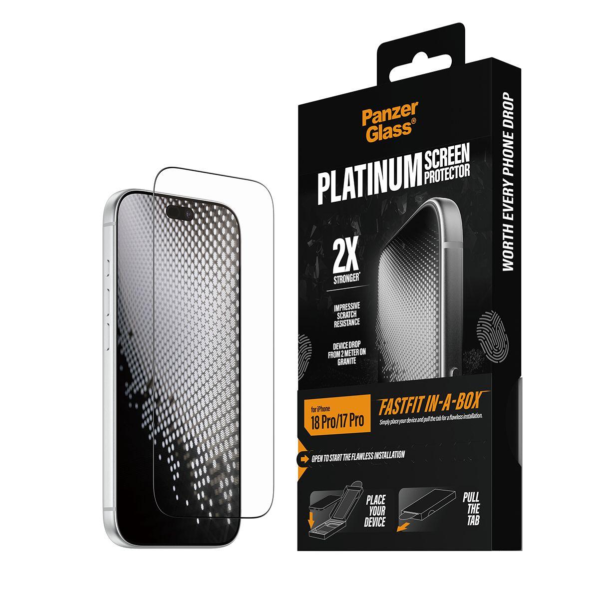 Película de Proteção de Ecrã PANZERGLASS Platinum para iPhone 17 Pro (Transparente), miniatura 6