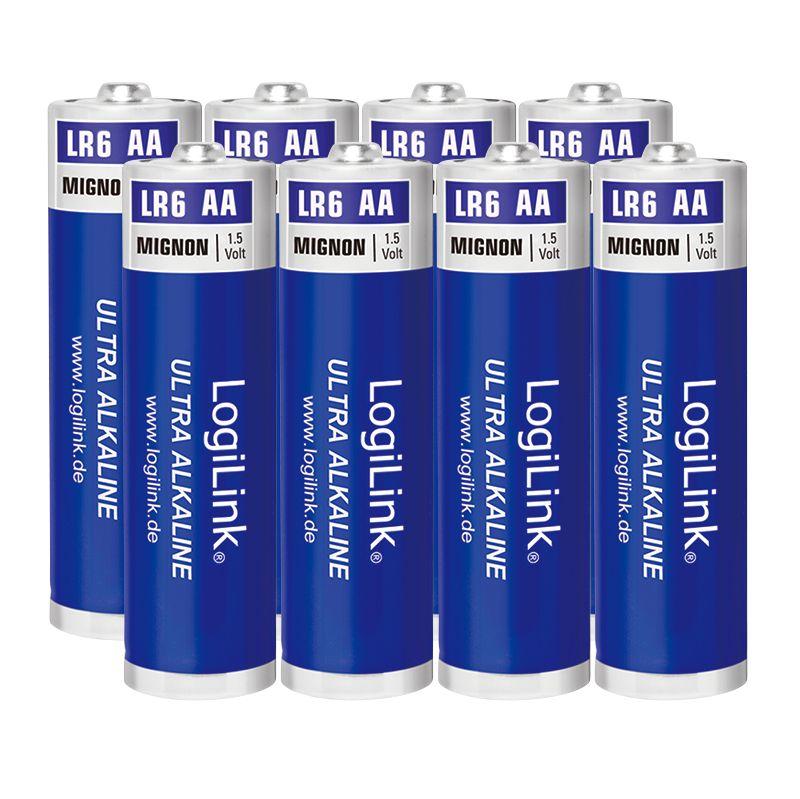 Pilhas LOGILINK LR6F8 (AA - Alcalinas - 1,5 V - 8 Unidades)