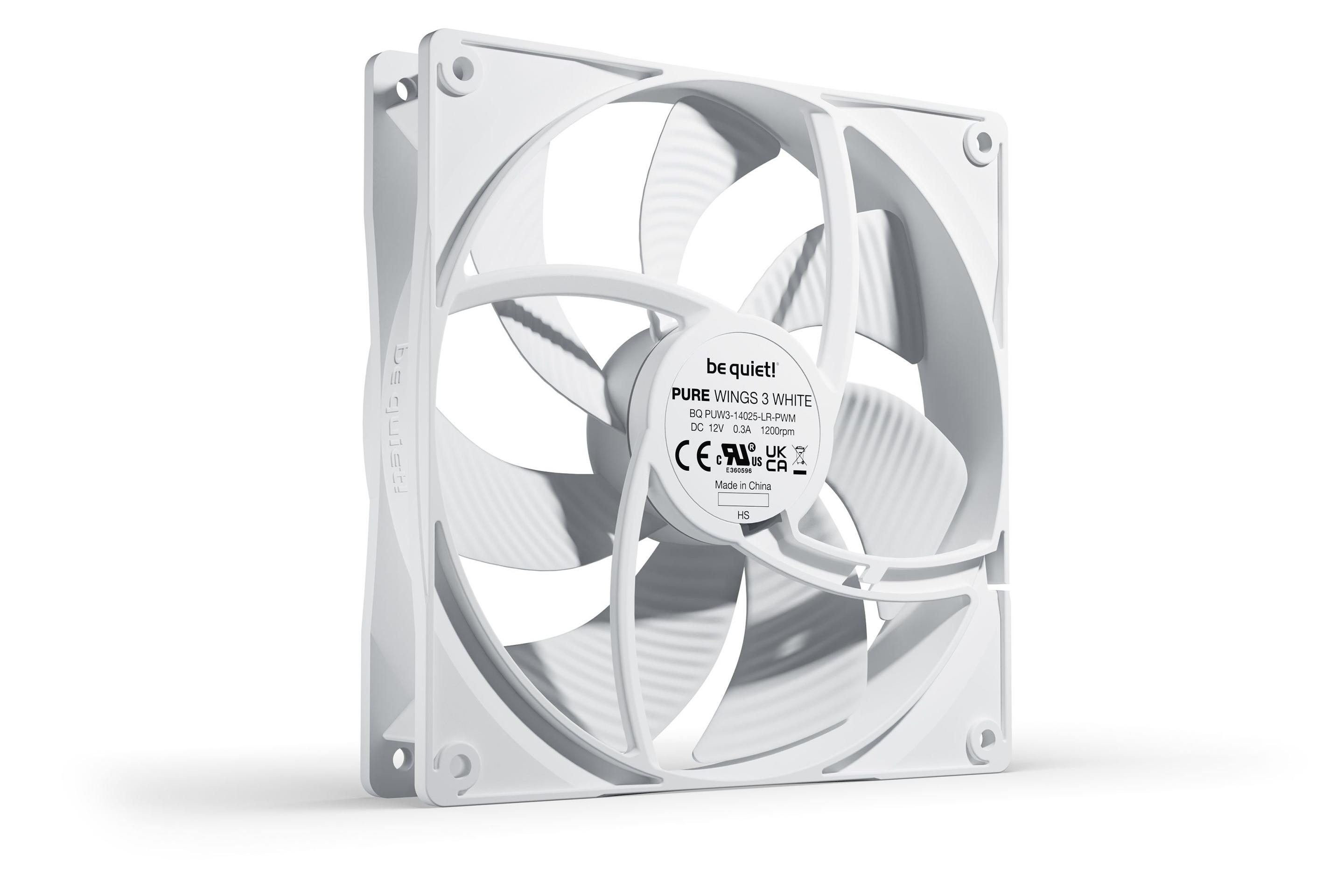 Ventoinha PC BE QUIET! Pure Wings 3 140mm PWM (14 cm - 3,6 W - Branco), miniatura 2
