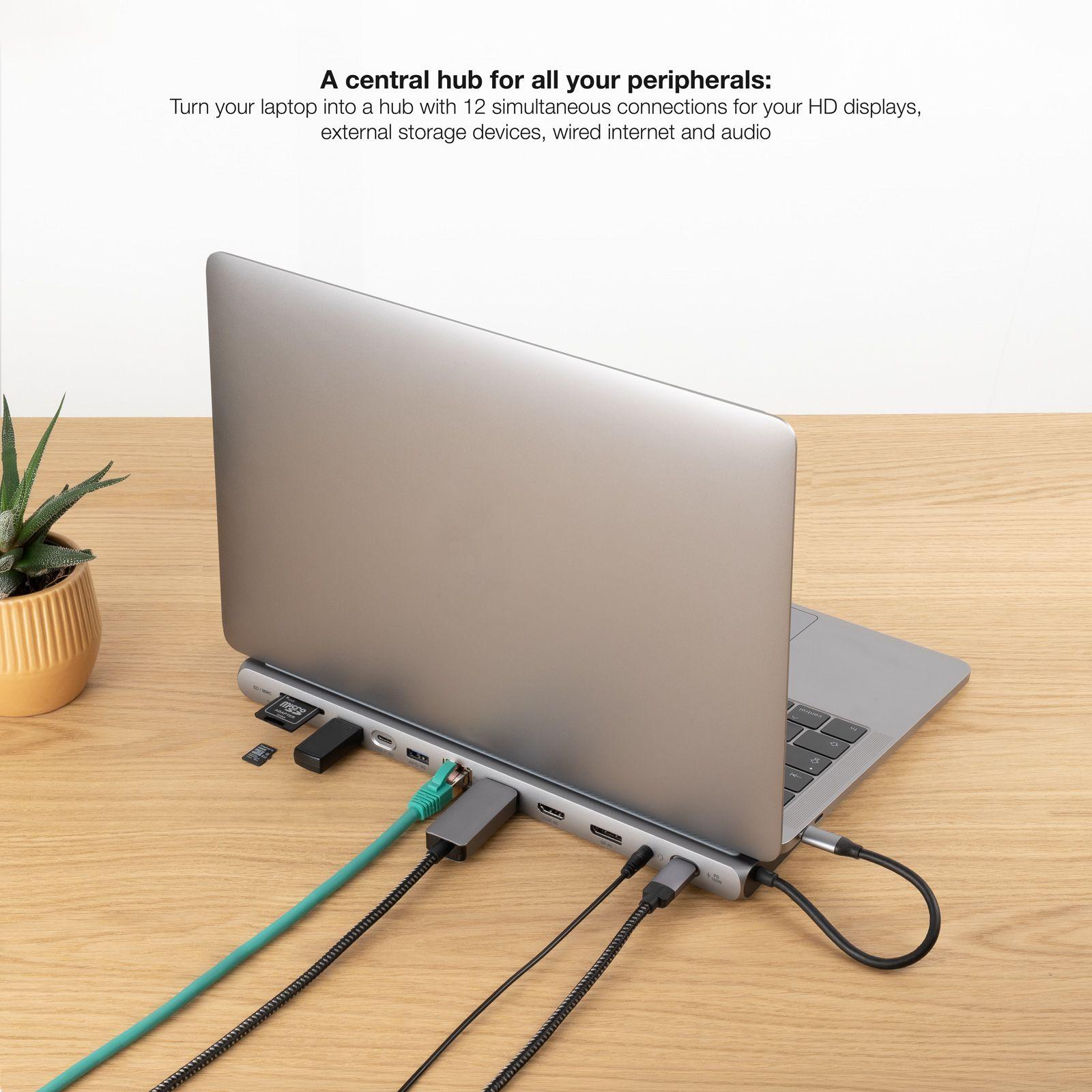 Docking Station USB-C NANOCABLE 10.16.1012 (0,18 m - Cinzento) — miniatura 5